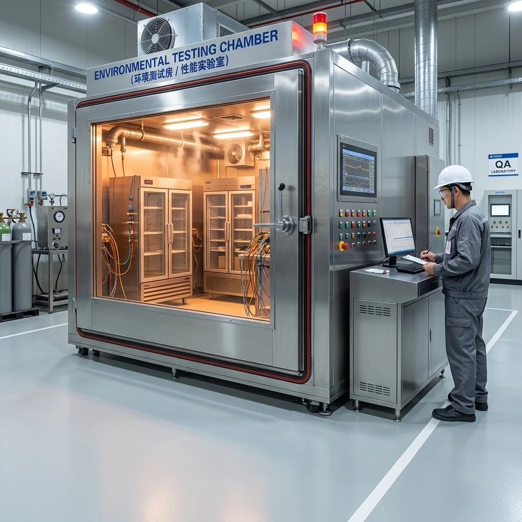 Environmental chamber used for refrigeration temperature and humidity testing