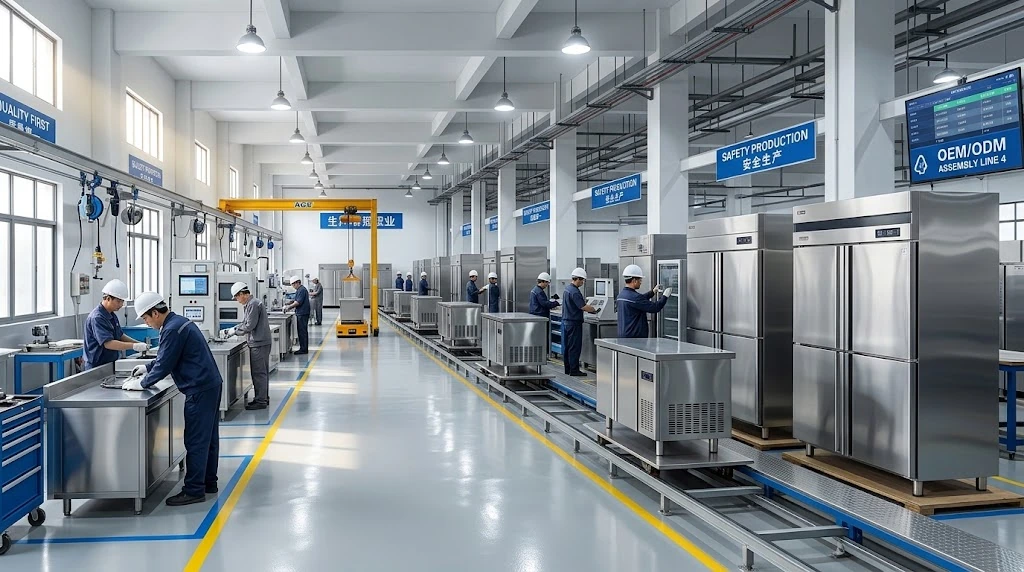 Refrigeration equipment manufacturing workshop
