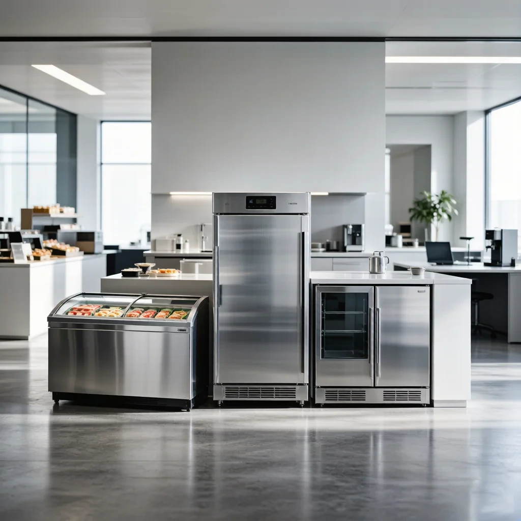 Commercial refrigeration units in different dimensions